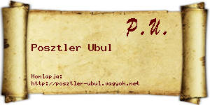 Posztler Ubul névjegykártya